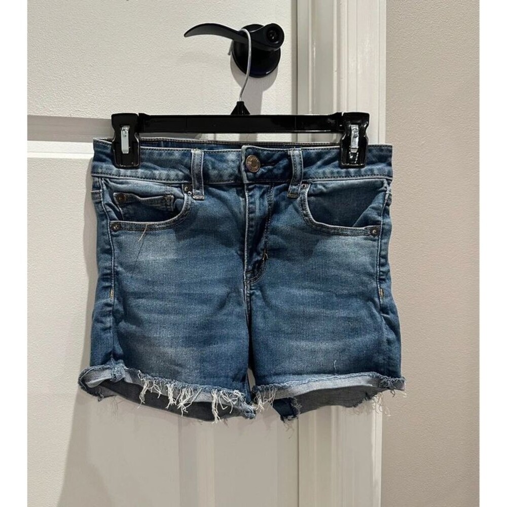 American Eagle High Rise Shortie Denim Shorts